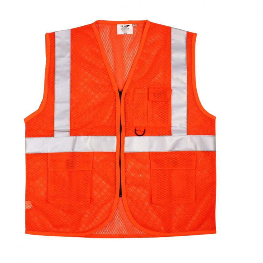 ProtectX 6-Pocket Class 2 High Visibility Safety Vest for Men Women,  Reflective Construction Vest with Zipper Front, Black - Mesh Fabric, Large  : : Tools & Home Improvement